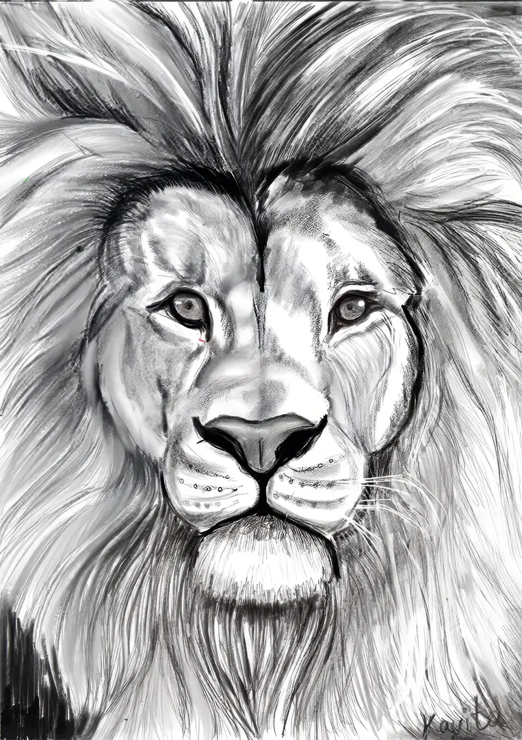 Lion Pencil Shading